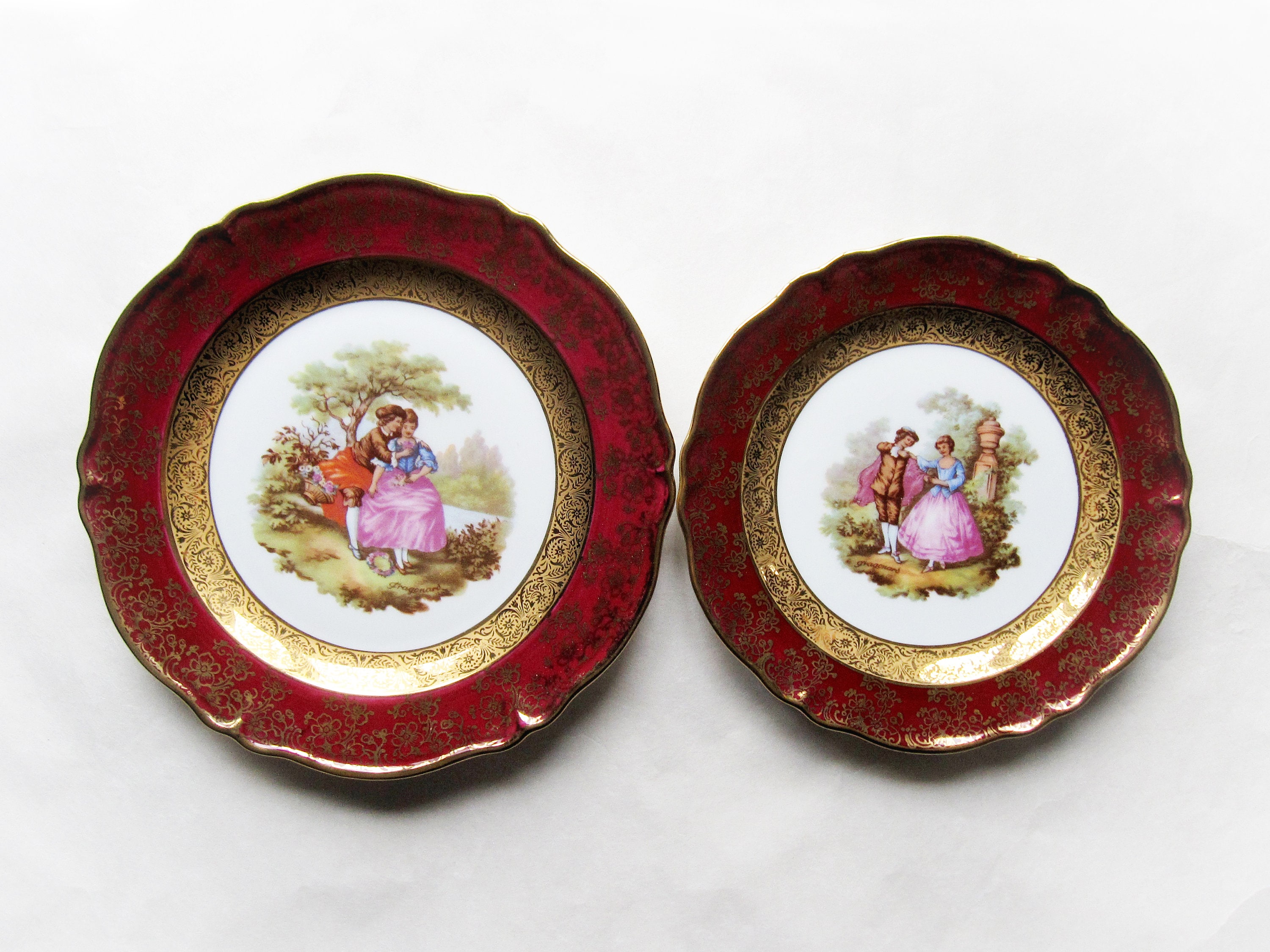 Limoges プレート　フランスアンティーク Antique 1891 Limoges Straus Mark and S&S/ L France 14 Inch
