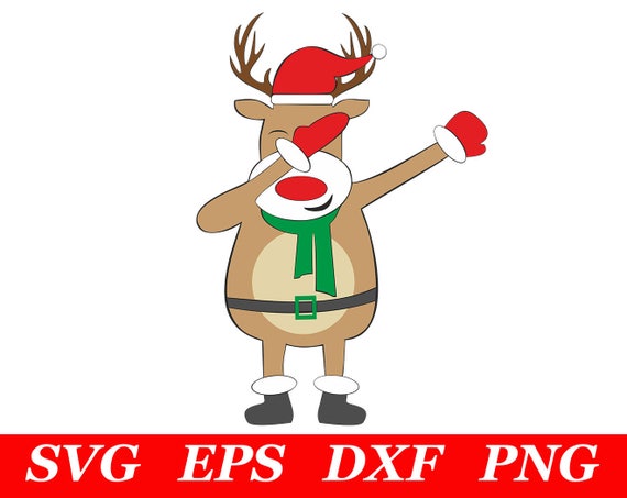 Download Dabbing Reindeer Svg Dab Rudolph Svg Red Nosed Reindeer Svg Etsy PSD Mockup Templates