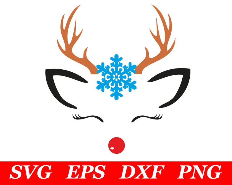 Download Christmas Reindeer Face SVG Rudolph Head Headband Wreath ...
