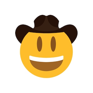 Vector Cowboy face emoji design - svg, jpg, png, eps - illustration drawing clipart