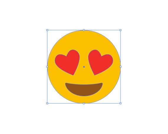 Vector Heart Eyes Face Emoji Design Svg Jpg Png (Instant Download