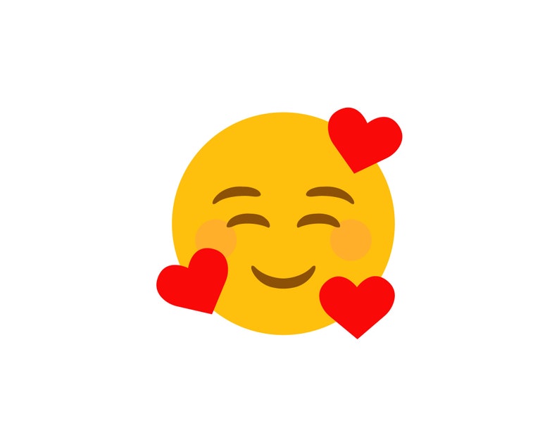 Vector Face With Hearts emoji design svg jpg png eps immagine 1
