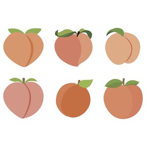 Vector Peach emoji design - svg + png - illustration drawing clipart