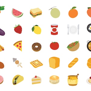 Set of food emojis - png | svg | pdf | ai BUNDLE