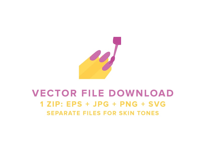 Vector Nail Polish Emoji Design Svg Jpg Png Eps With Skin Etsy
