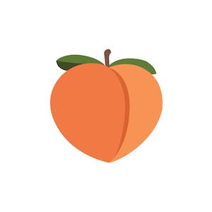 Vector Peach emoji design - svg, jpg, png, eps - illustration drawing clipart
