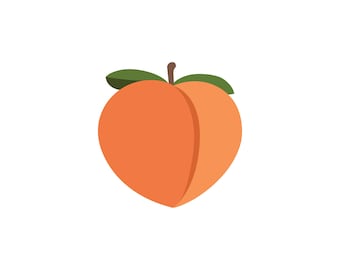 Vector Peach emoji design - svg, jpg, png, eps