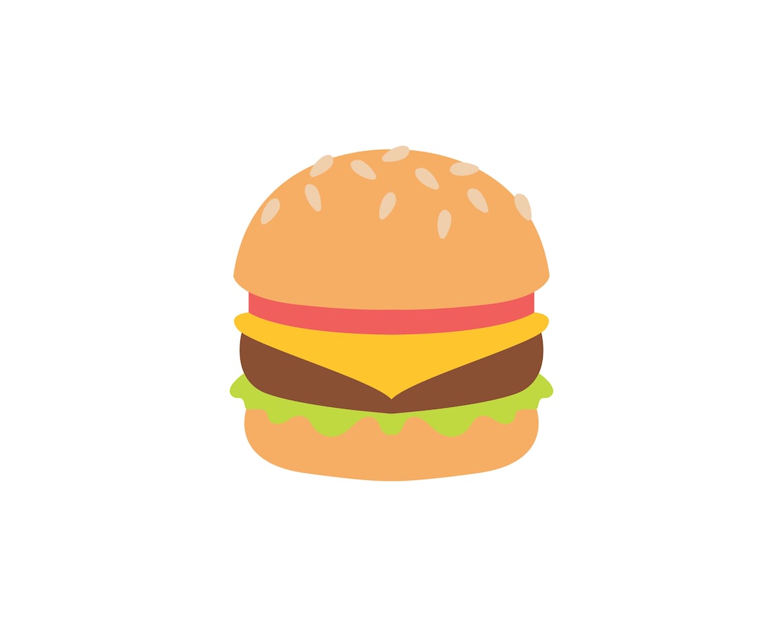 Vector Hamburger Emoji Design Svg Jpg Png Eps Etsy UK