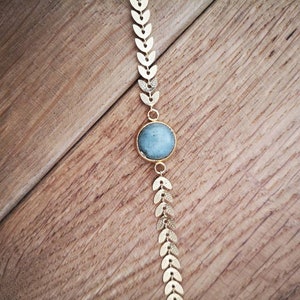 Broche Ange En Laiton Doré Avec 5 Pierres Semi-précieuses (agate, Aventurine, œil De Tigre...) - Neuf Sans Emballage