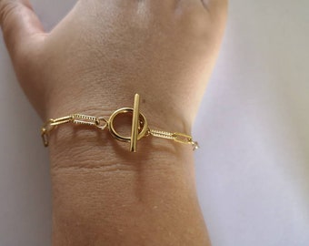 Bracelet Chaîne En Acier Inoxydable épais – Fermoir T – Pour Femme – Neuf Avec étiquettes