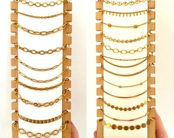 Bracelets chaînes or en acier inoxydable - bracelet minimaliste or - bracelet minimaliste plaqué or - bracelet fin or