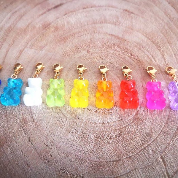 Charms nounours bonbon - charms bonbon - pendentif nounours en bonbon - pendentif nounours or - pendentif bonbon or - charm bonbon