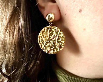 orecchini a clip in oro - orecchini a clip placcati in oro - clip in oro - clip in oro - grandi orecchini a clip in oro - clip placcate in oro