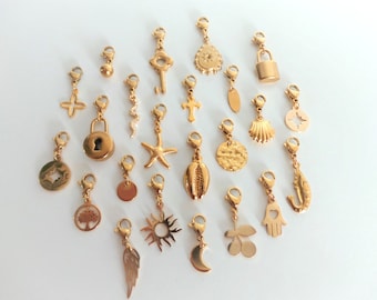 Charms pendentifs or - charms or - charms doré