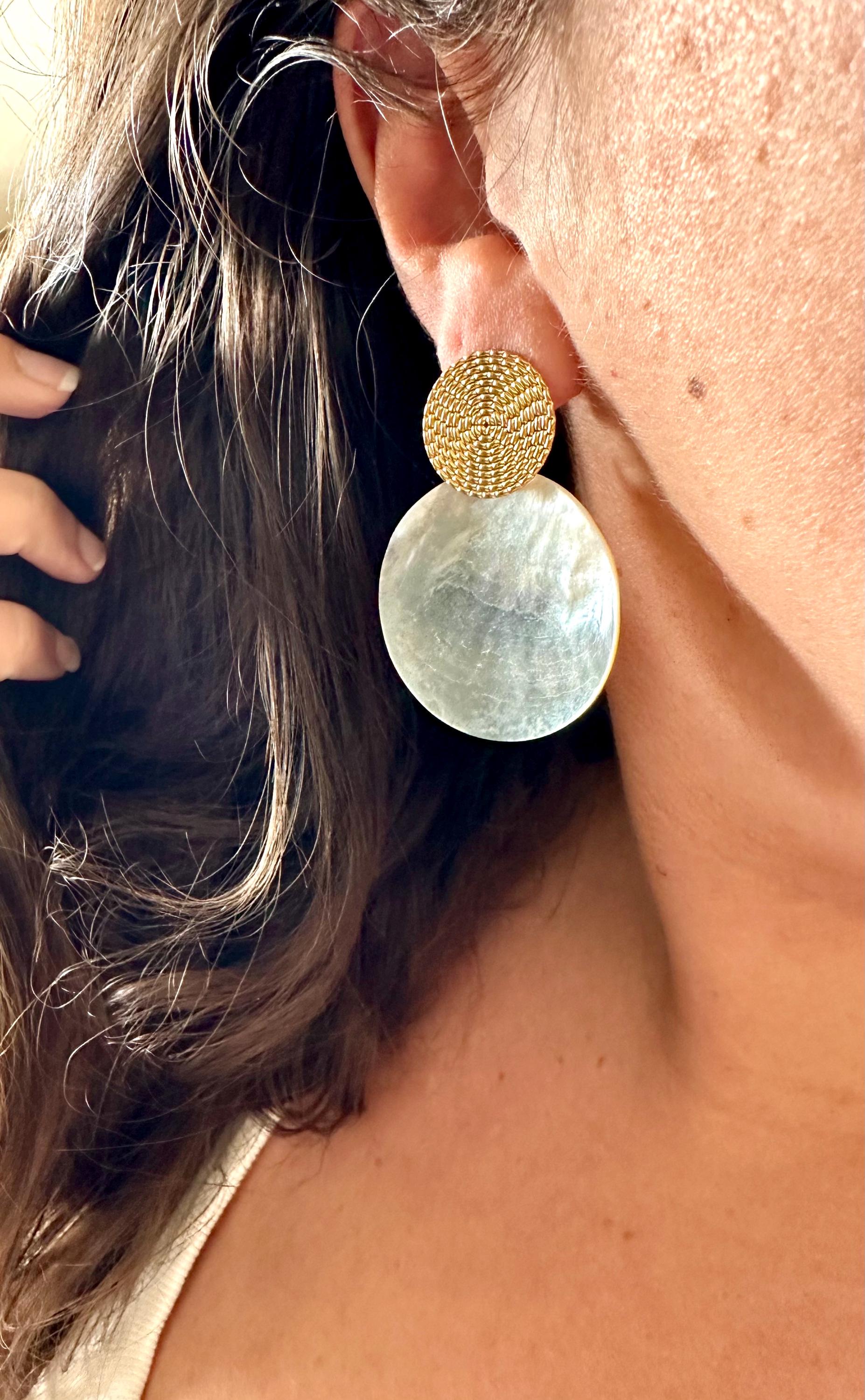 Boucles d'oreilles en pierre beige - Canada