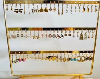 gold plated earrings - single single loop - single loop - gold plated hoop earrings - gold earrings - single hoop earring