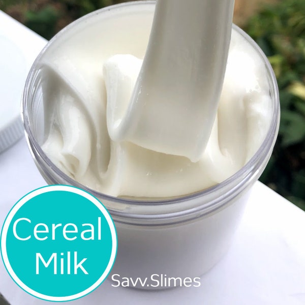 6oz CEREAL MILK Slime | Thick & Stretchy | Yummy Fruit Loops Scent | Handcrafted in USA by Savv.Slimes