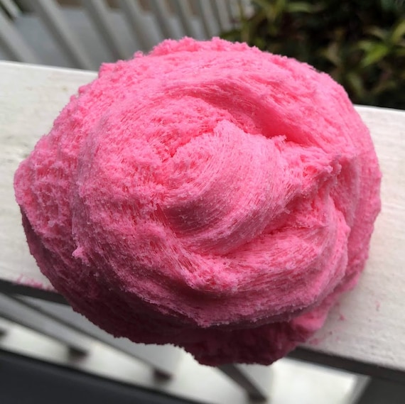 4oz Squishy BUBBLEGUM Cloud Dough Smells Yummy! Soft Moldable Handmade Pink Cloud Slime SCENTED w// LIPS Charm!
