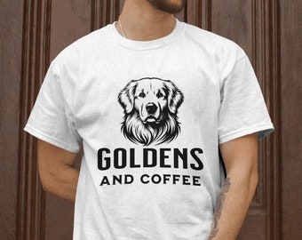 Golden Retriever and Coffee T-Shirt, Comfort Colors