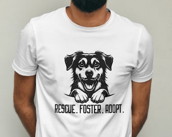 Rescue Dog Graphic Tee, Animal Adoption Shirt, Dog Lover Gift