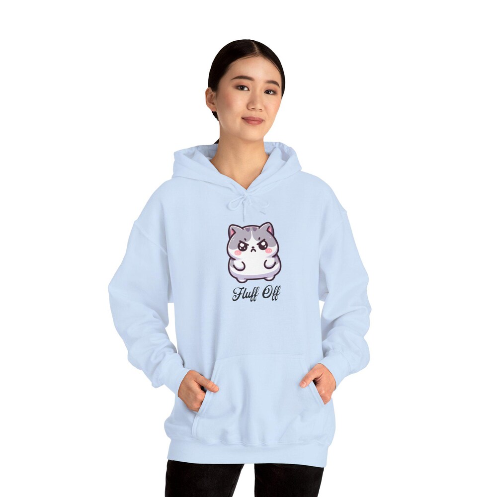 Fluff Off Grumpy Kitty Cat Hoodie, Funny Cat Hoodie, Funny Hoodies, Cat Hoodie, Cat Owner Hoodie, Cat Lover Hooded Sweatshirt Iconictees