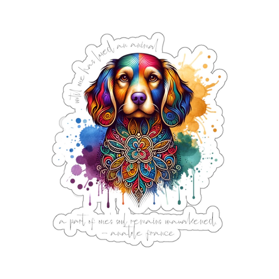 Colorful Dog Sticker, Anatole France Quote Vinyl Decal - Etsy