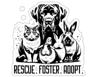 Rescue Foster Adopt Pets Glossy Sticker