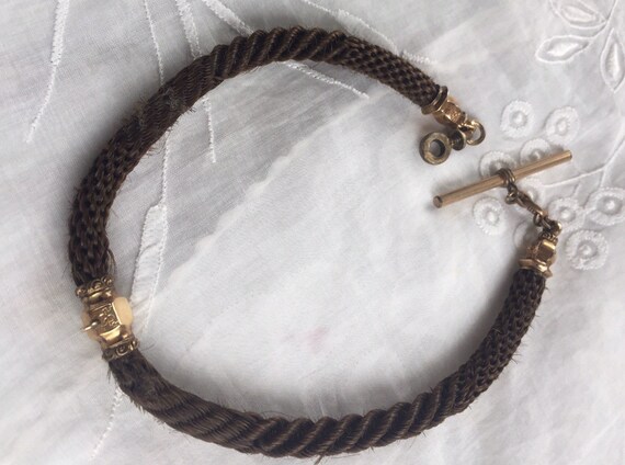 victorian woven hair watch chain