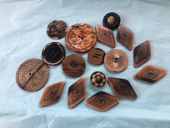 Antique Buttons Great for Sewing Projects or Crafters 7 Celluloid Wafer Buttons Antique Buttons Great for Sewing Projects or Crafters 7 Celluloid Wafer Buttons