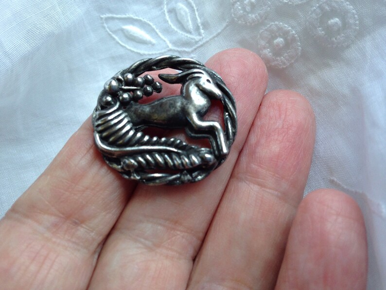silver openwork picture button
