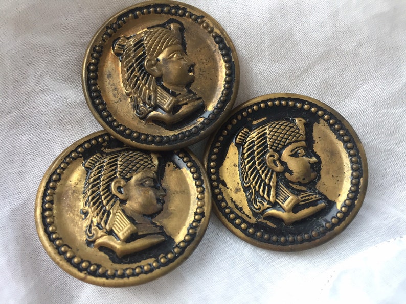 brass Egyptian picture buttons
