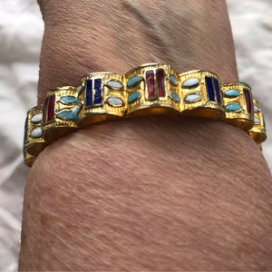 Enameled bangle bracelet