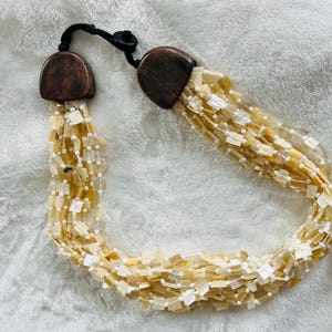 mother of pearl multi strand choker