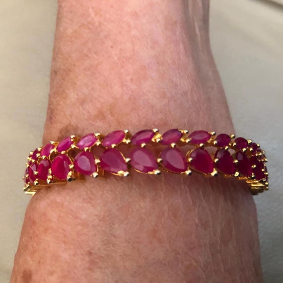 ruby zirconia bangle bracelet - image 3