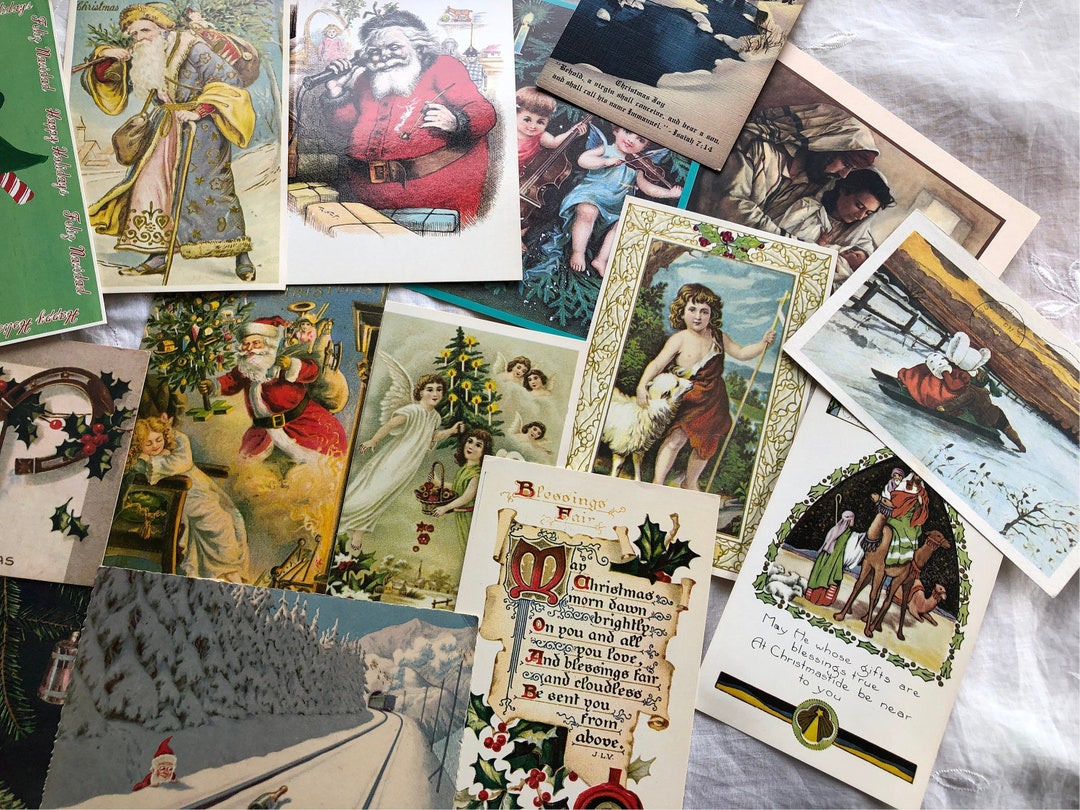 Christmas Postcards Etsy