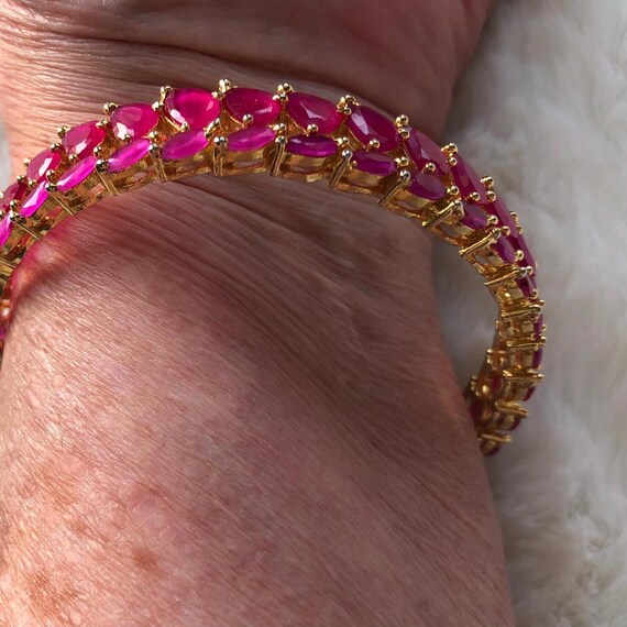 ruby zirconia bangle bracelet - image 5