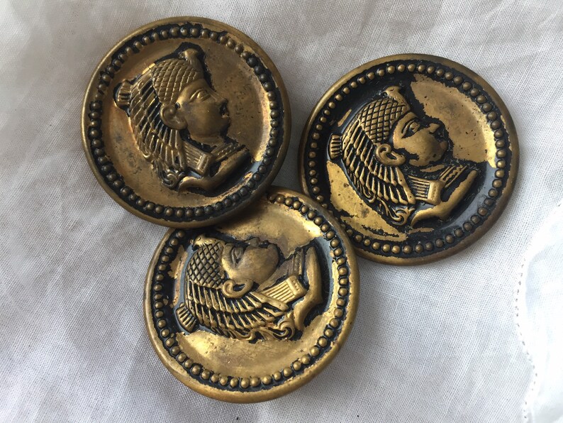 brass Egyptian picture buttons