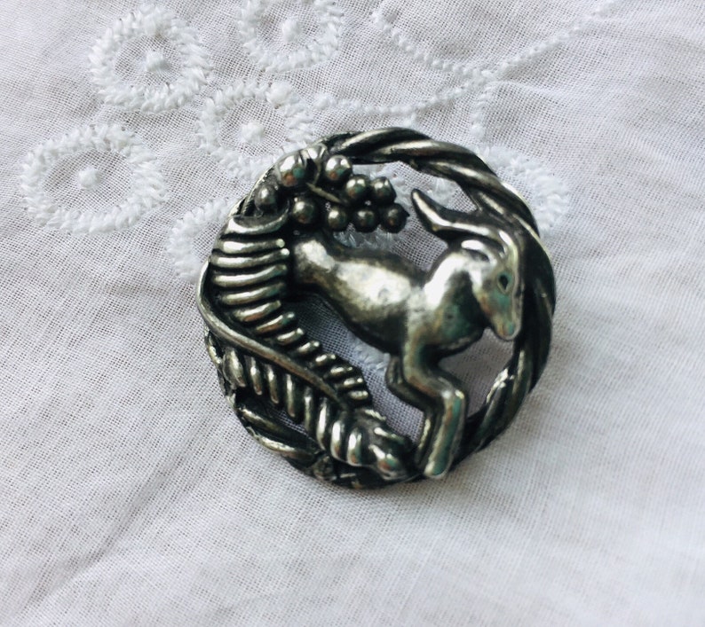 silver openwork picture button
