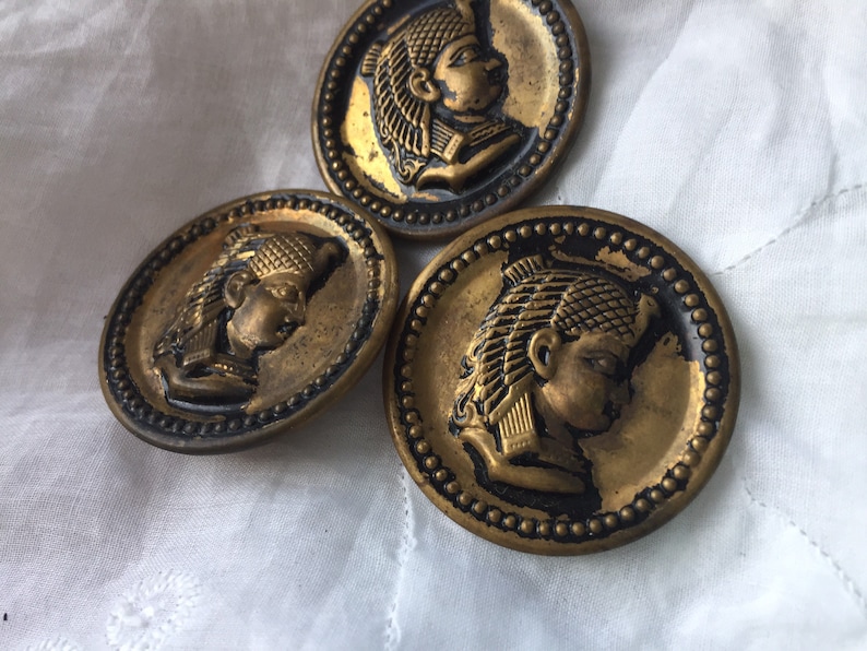brass Egyptian picture buttons
