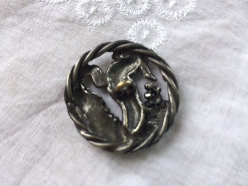 silver openwork picture button