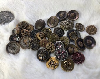 victorian metal picture buttons