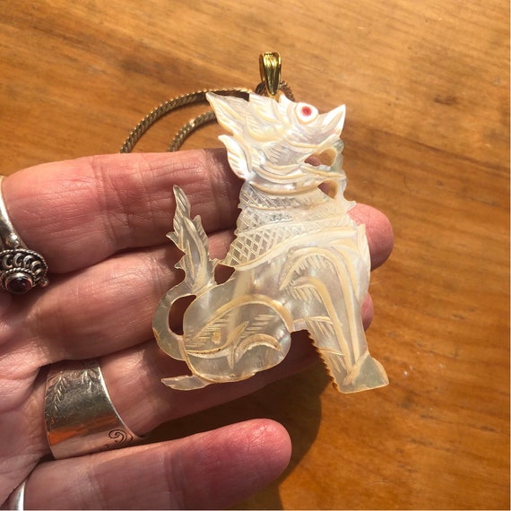 mother of pearl dragon pendant necklace - image 7