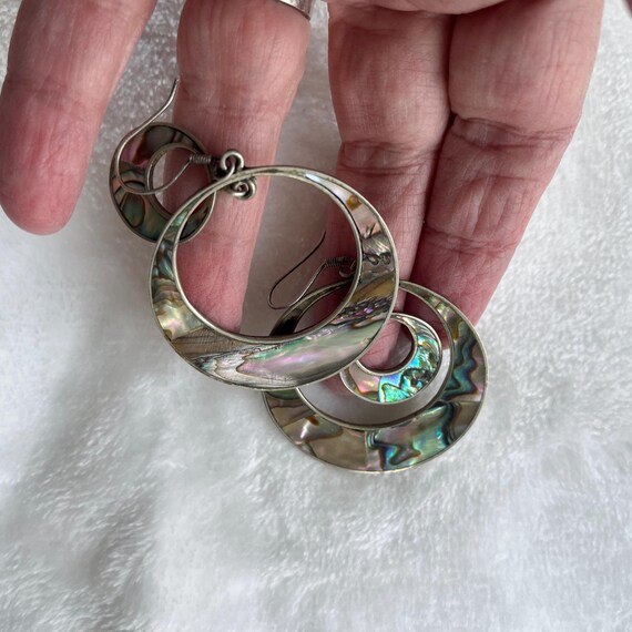 abalone pierced dangle earrings - image 2