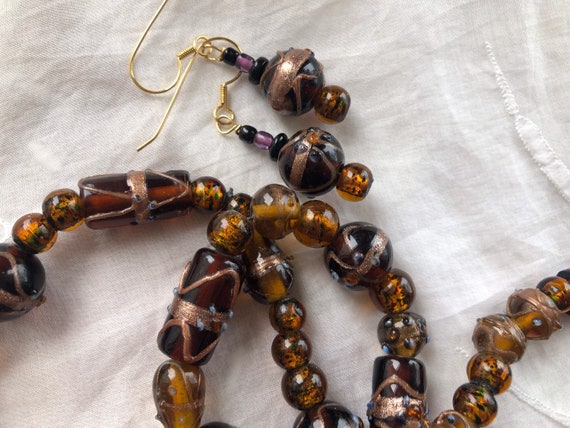 Venetian glass necklace and earrings - image 1