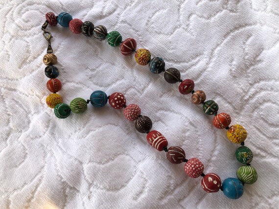 african clay bead choker or necklace - image 6