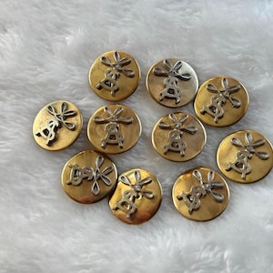 Gold plated initial buttons