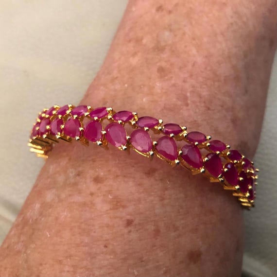 ruby zirconia bangle bracelet - image 4