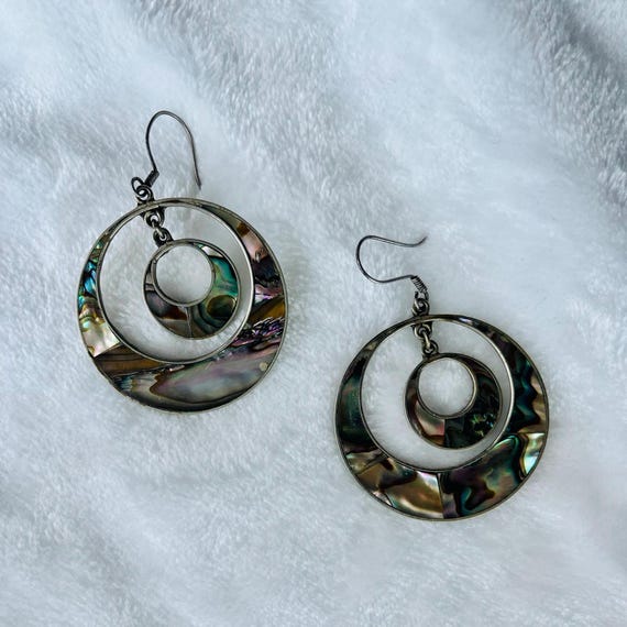 abalone pierced dangle earrings - image 5