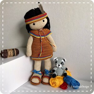 Haakpatroon indiaan Mika met wasbeer bild 3