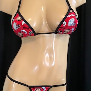Ohio State Thong Bikini, NCAA Cotton Lycra Lined Swimsuit